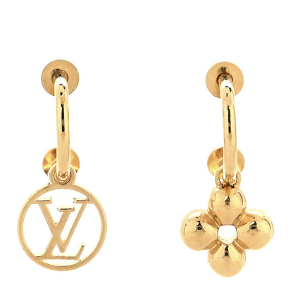 Louis Vuitton Brass Blooming Earrings Gold 1 of 5