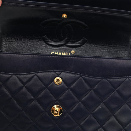 Chanel Lambskin Quilted Small Double Flap Navy 16 of 19