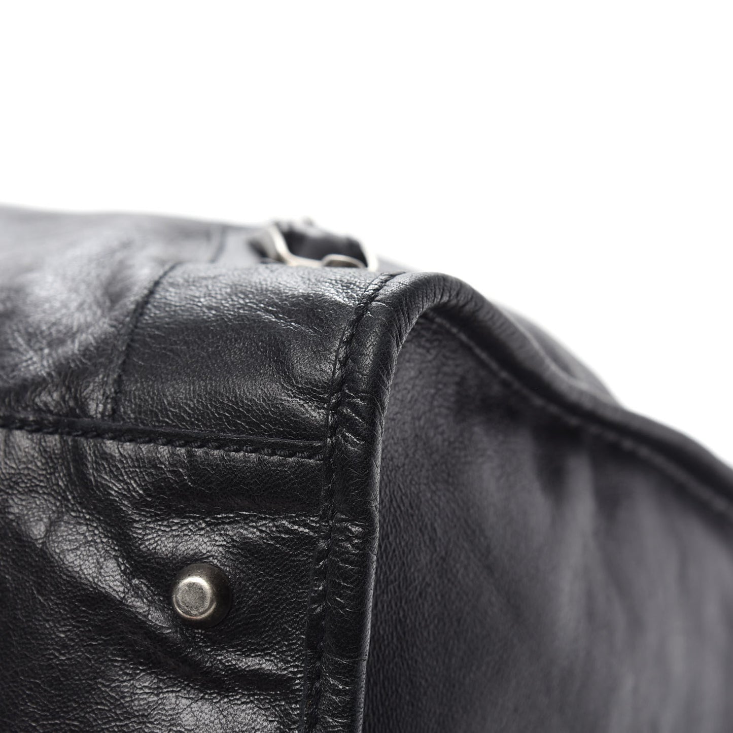 Agneau Classic Silver Hardware Weekender Black