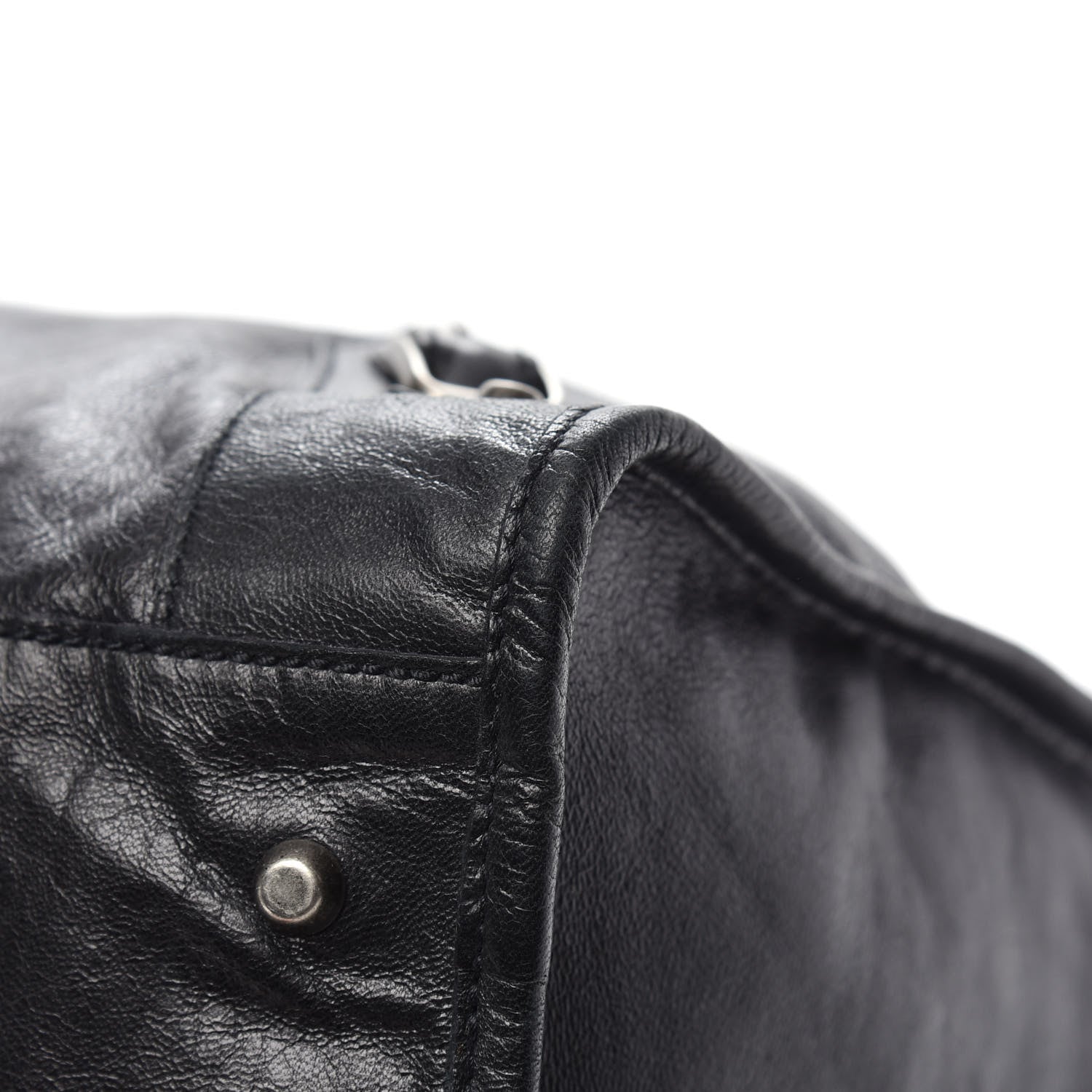 Balenciaga Agneau Classic Silver Hardware Weekender Black 10 of 13