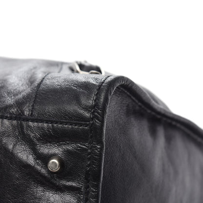 Balenciaga Agneau Classic Silver Hardware Weekender Black 10 of 13