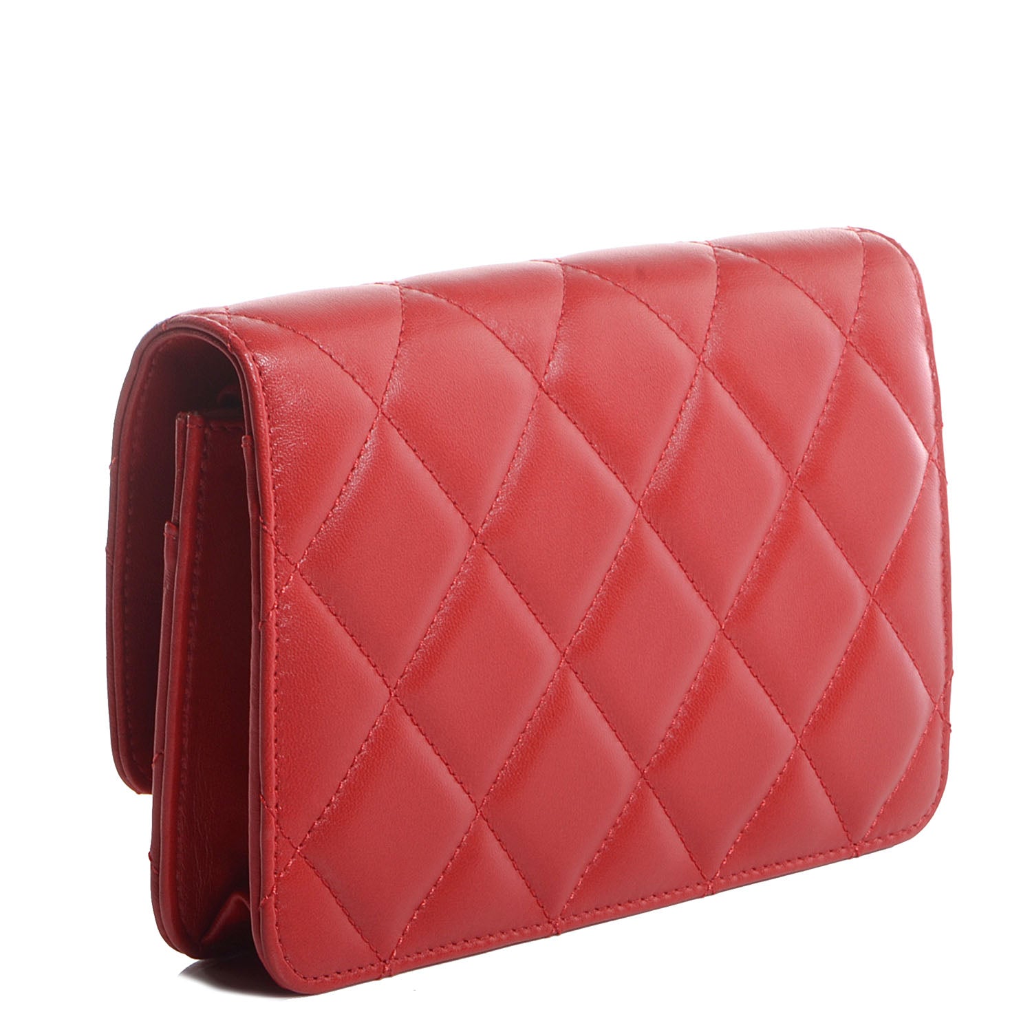 Chanel Lambskin Golden Class Wallet on Chain WOC Red 3 of 7