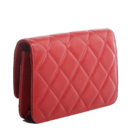 Chanel Lambskin Golden Class Wallet on Chain WOC Red 3 of 7