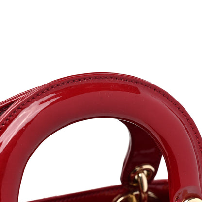 Christian Dior Patent Cannage Mini Lady Dior Red 9 of 9