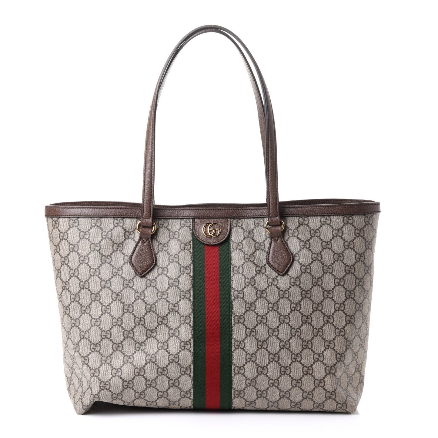 GG Supreme Monogram Medium Ophidia Shopping Tote Brown