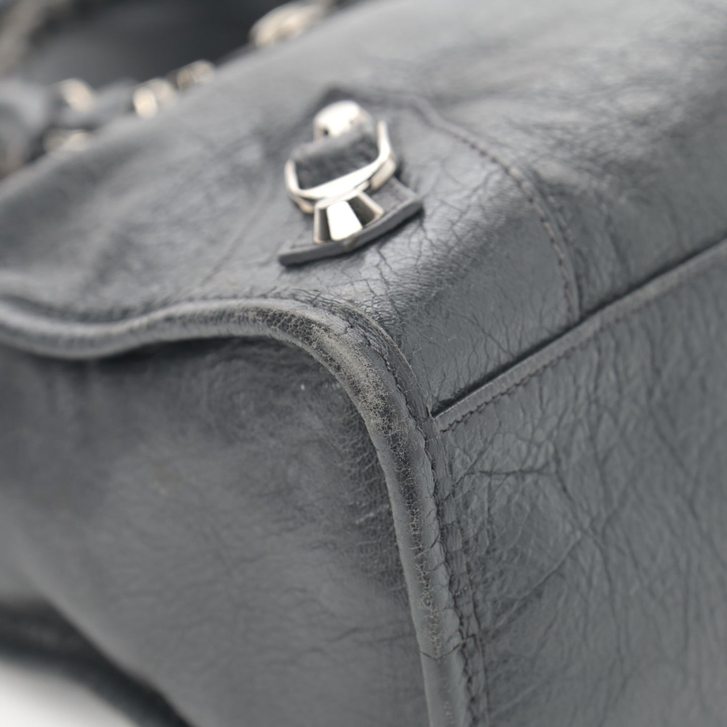 Agneau Classic Silver Hardware S City Gris Fossile
