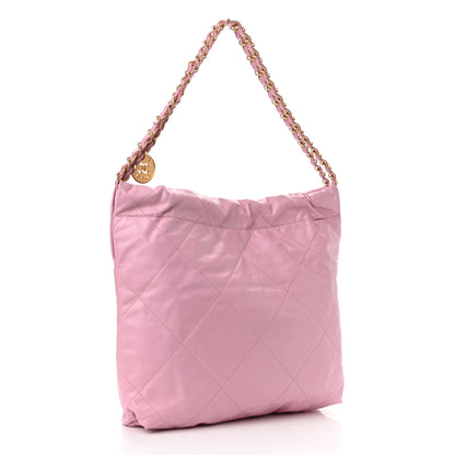 Chanel Shiny Calfskin Quilted Small Chanel 22 Pink 4 of 11