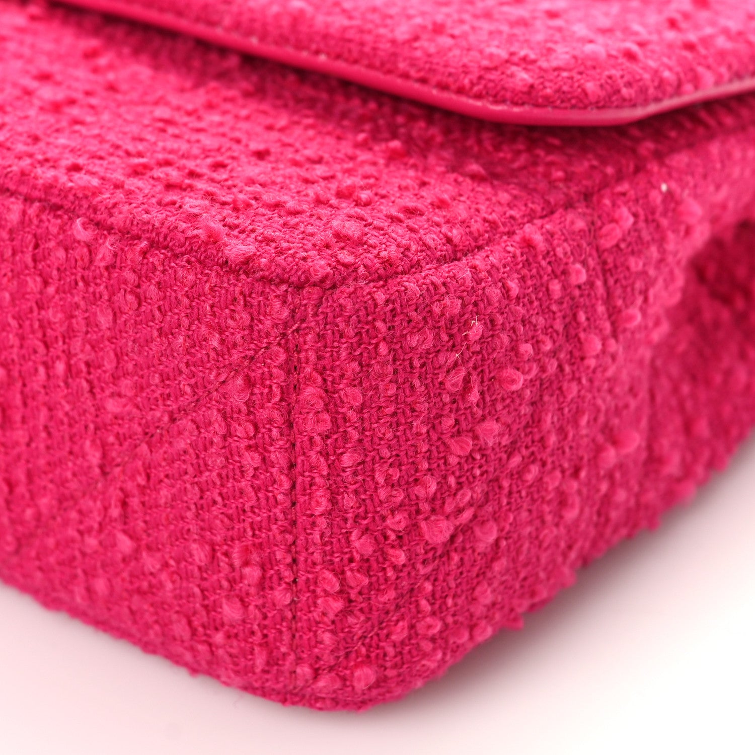 Saint Laurent Boucle Tweed Patchwork Monogram Medium Jamie Baguette Magenta 8 of 8