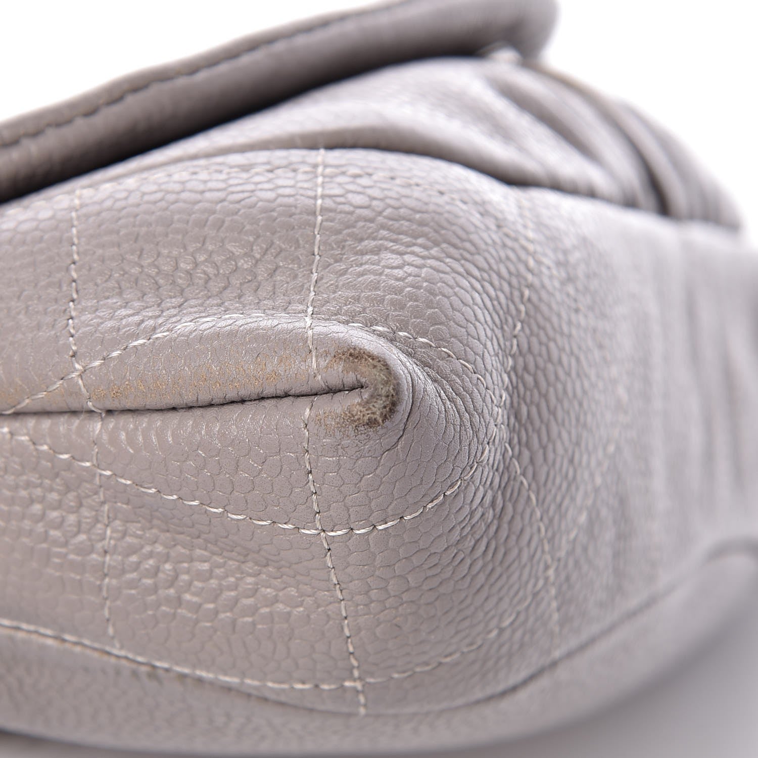 Chanel Caviar Half Moon Wallet On Chain WOC Light Grey 13 of 14