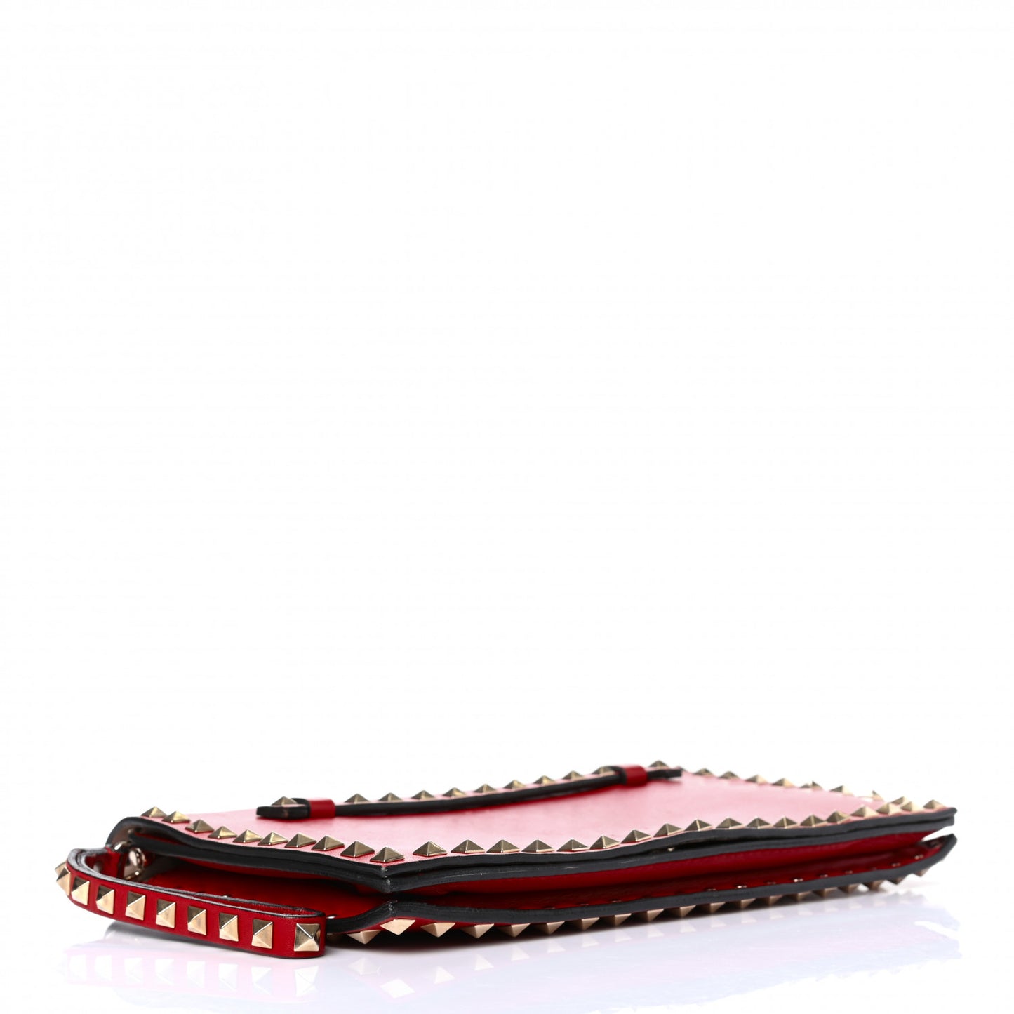 Nappa Rockstud Wristlet Clutch Rosso Valentino
