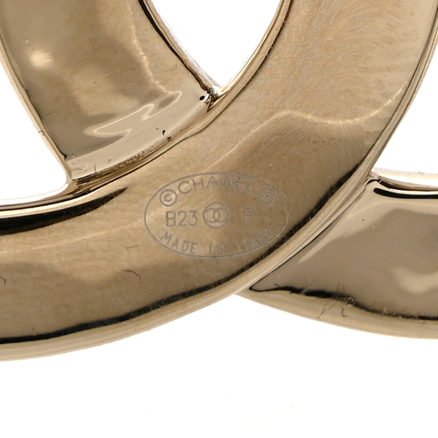 Chanel Crystal CC Brooch Light Gold 4 of 5