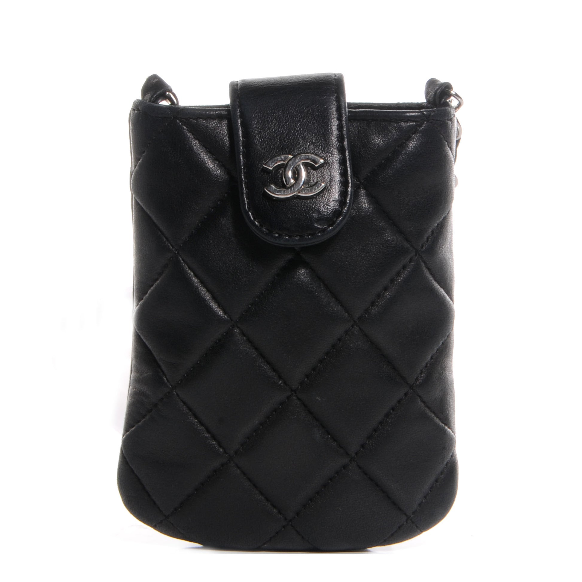 Chanel Lambskin Quilted Phone Case Black 1 of 7