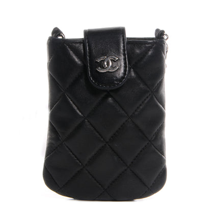 Chanel Lambskin Quilted Phone Case Black 1 of 7