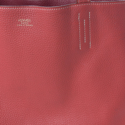 Hermes Taurillon Clemence Double Sens 36 Reversible Tote Rubis Bougainvillea 15 of 16