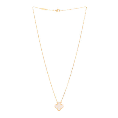 Van Cleef & Arpels 18K Yellow Gold Mother of Pearl Vintage Alhambra Pendant Necklace 3 of 5