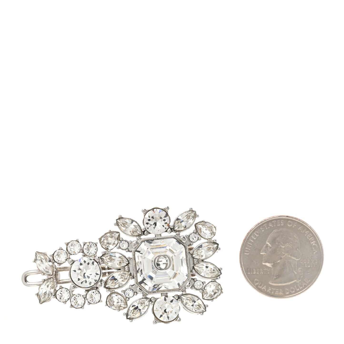 Crystal Hair Clip Silver