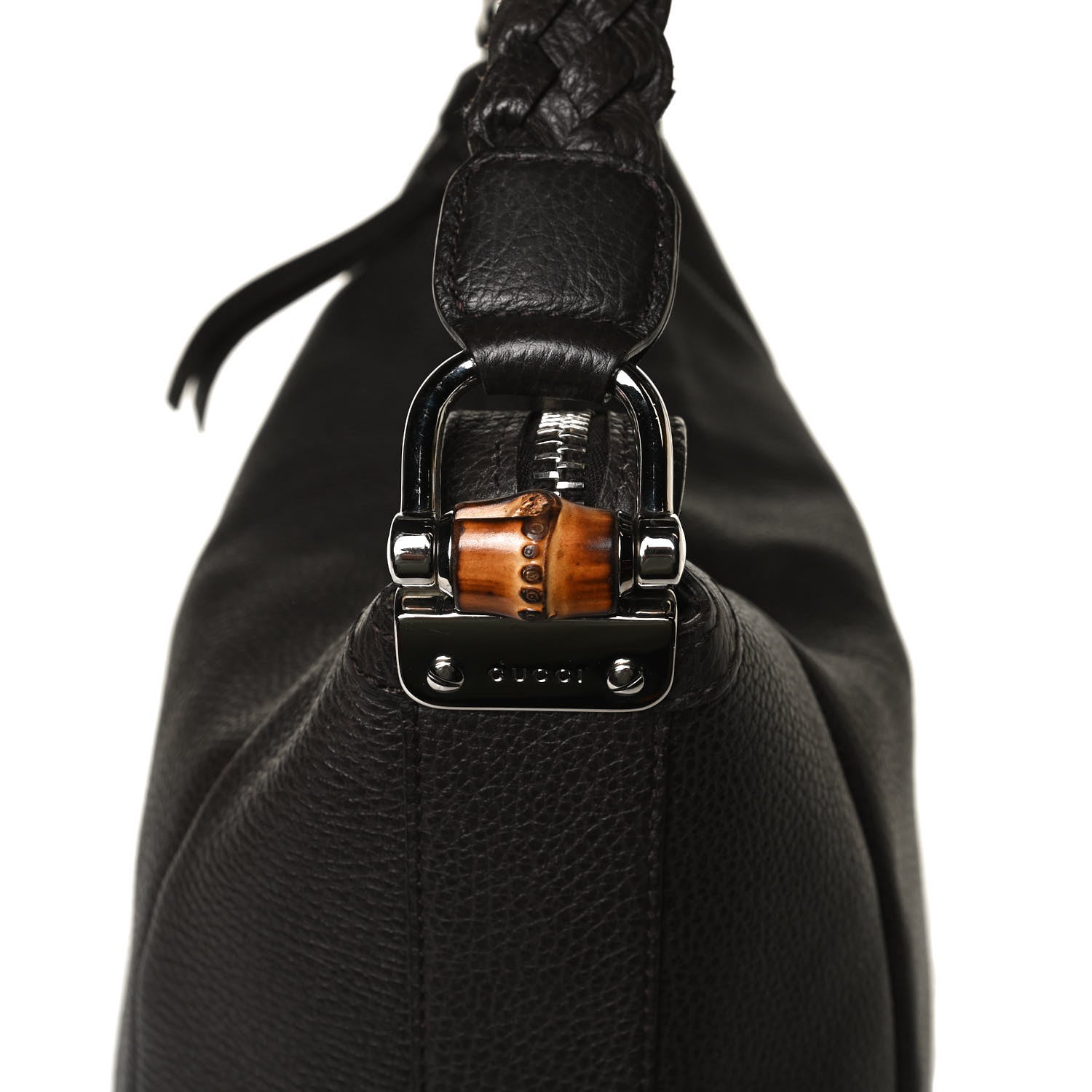 Gucci Grained Calfskin Bamboo Bar Hobo Dark Brown 25 of 37