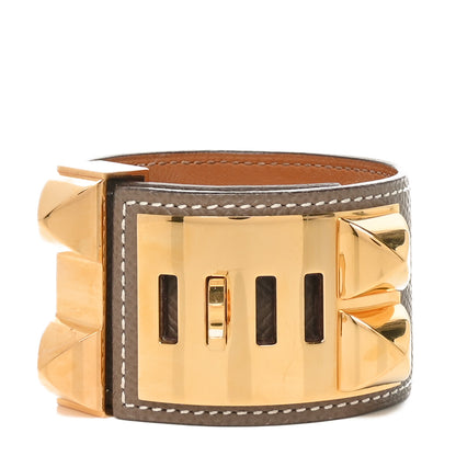 Hermes Epsom Collier de Chien CDC Bracelet T3 Etoupe 3 of 6