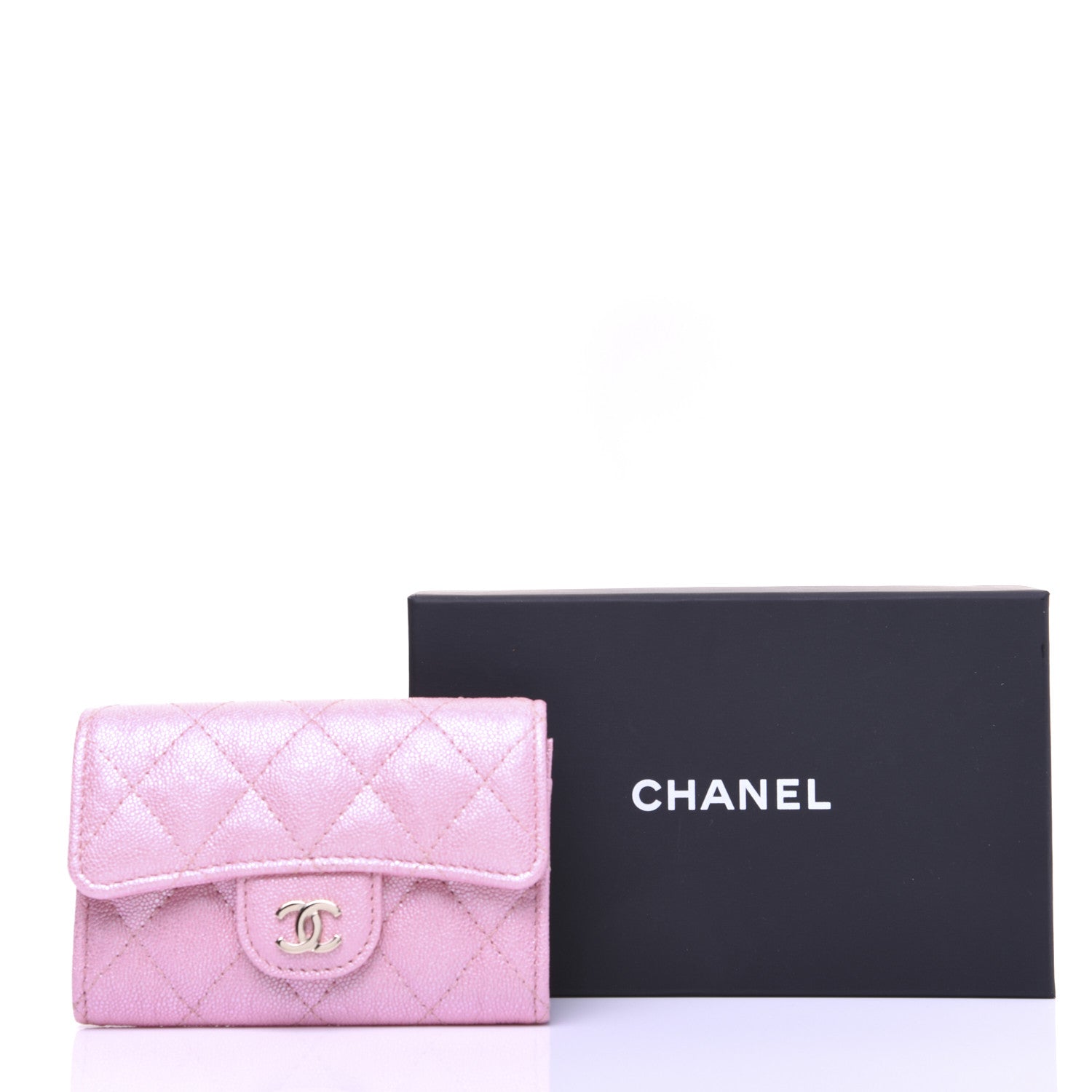 Chanel Iridescent Caviar Quilted Flap Card Holder Rose Pink 20 of 20
