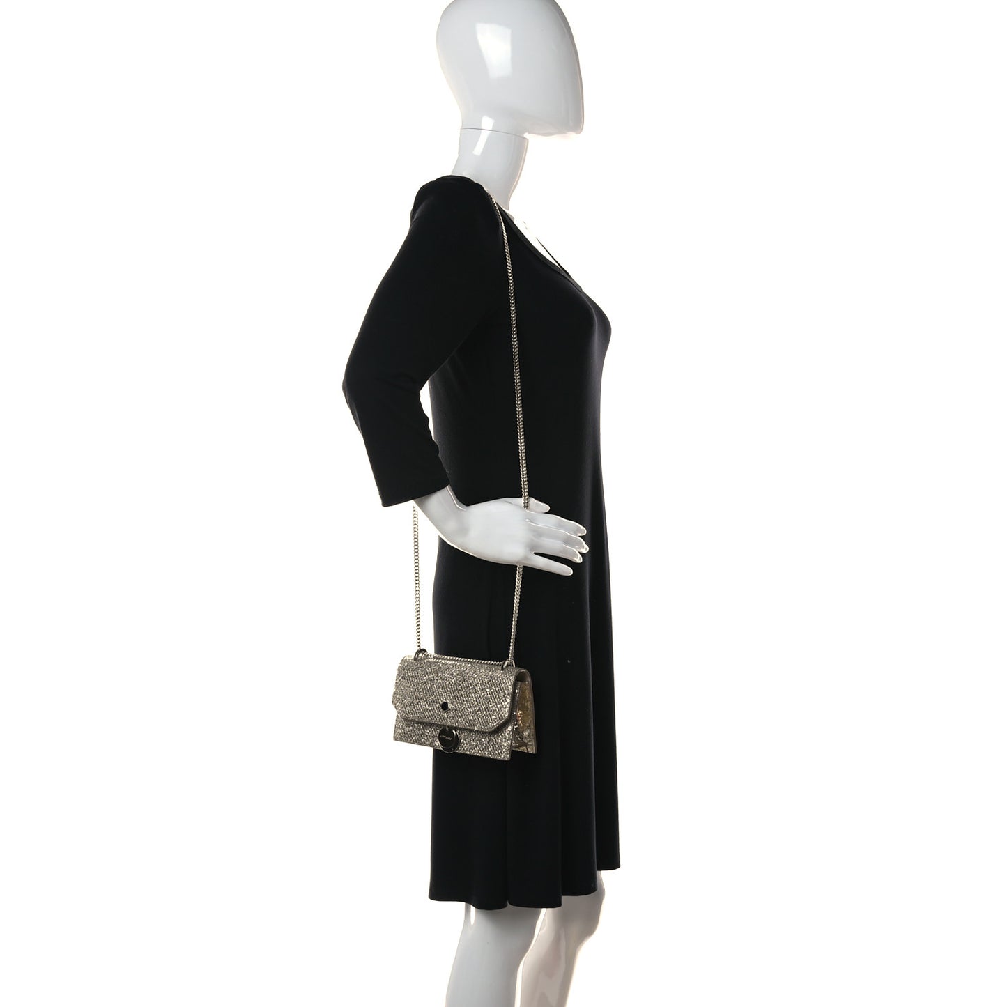Glitter Fabric Finley Mini Shoulder Bag Champagne