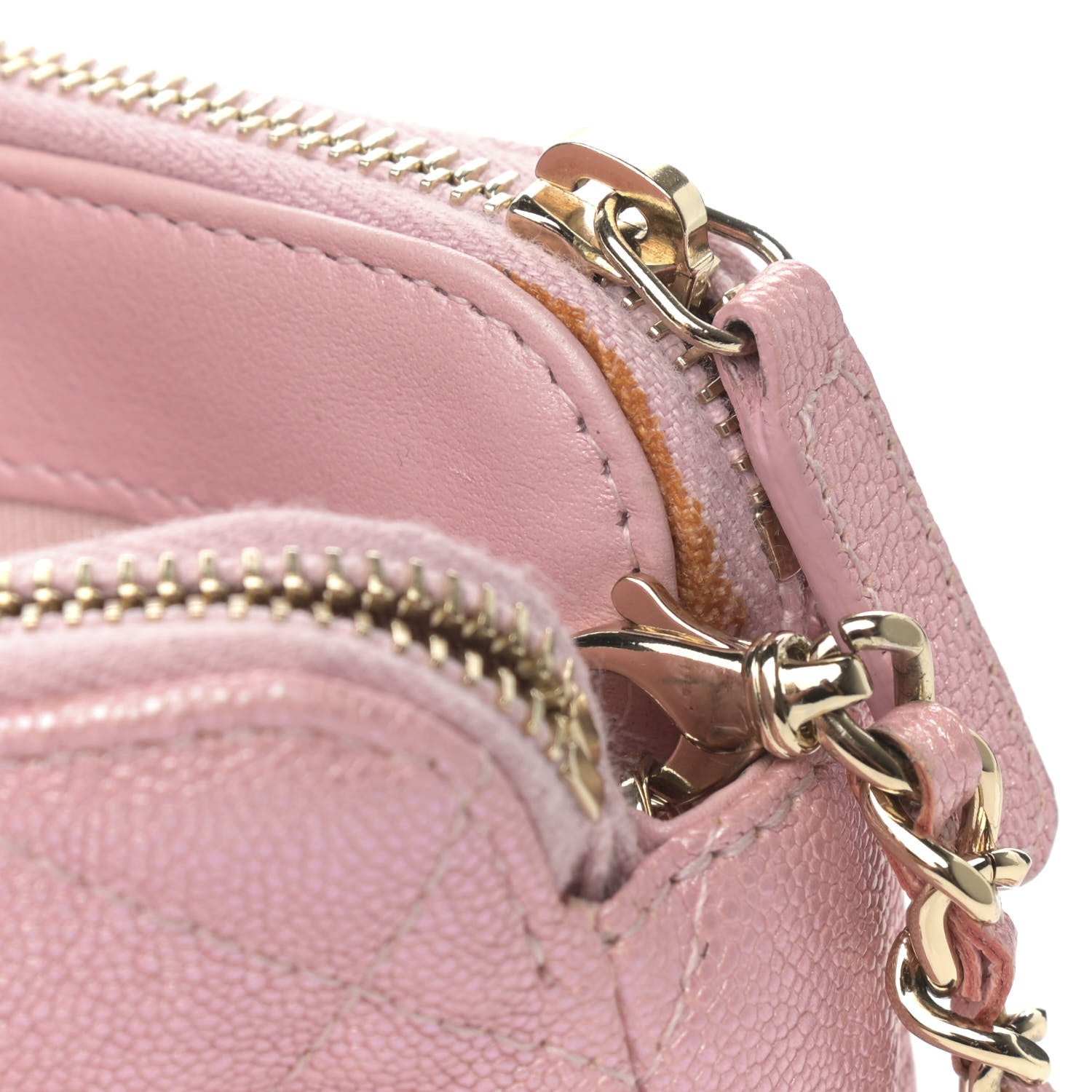 Chanel Iridescent Caviar Quilted Small Clutch With Chain Pink 14 of 16
