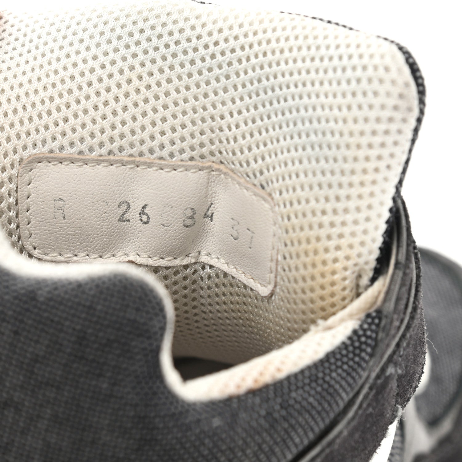 Chanel Canvas Goatskin CC High Top Sneakers 37 Black White 10 of 12