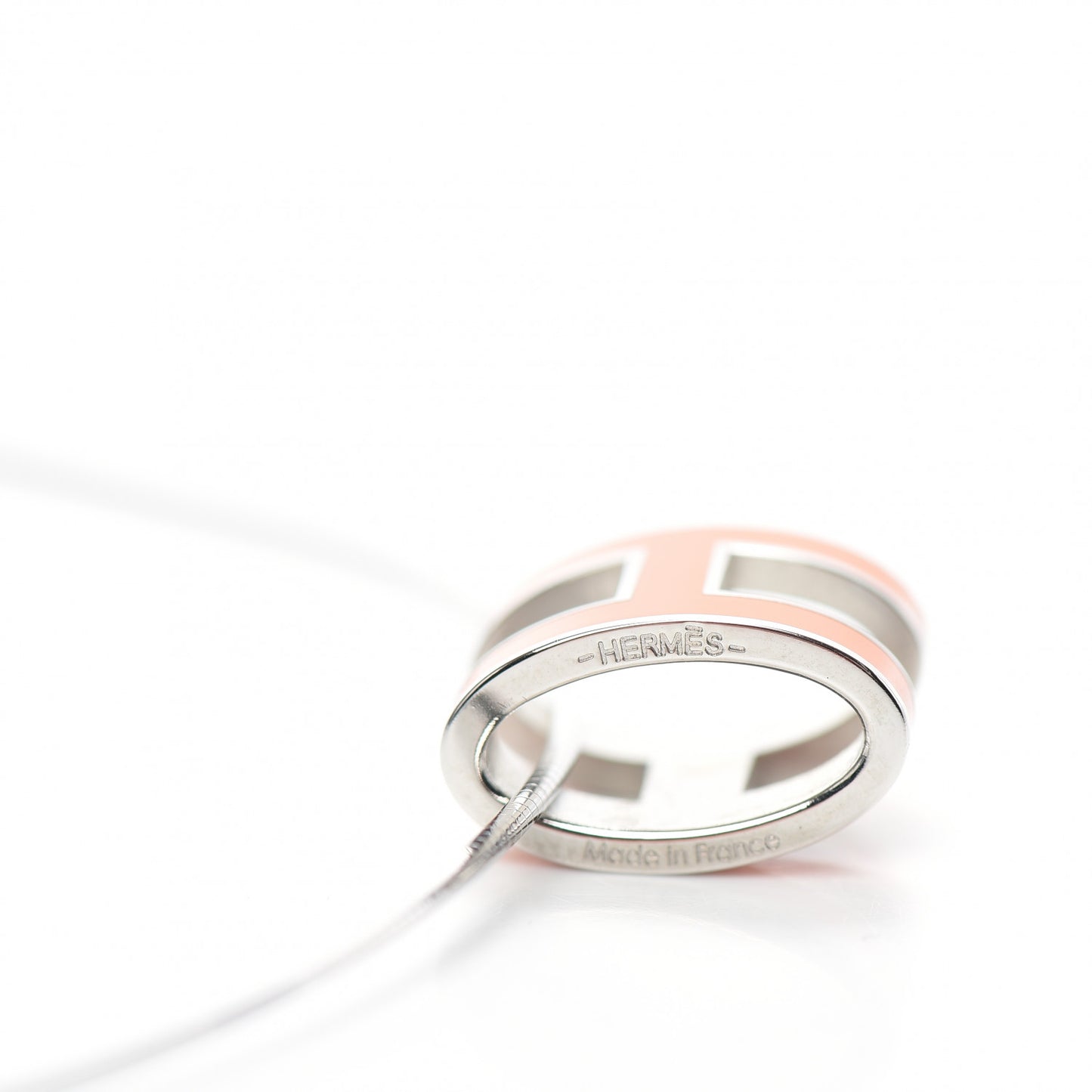 Lacquered Gold Pop H Pendant Necklace Orange
