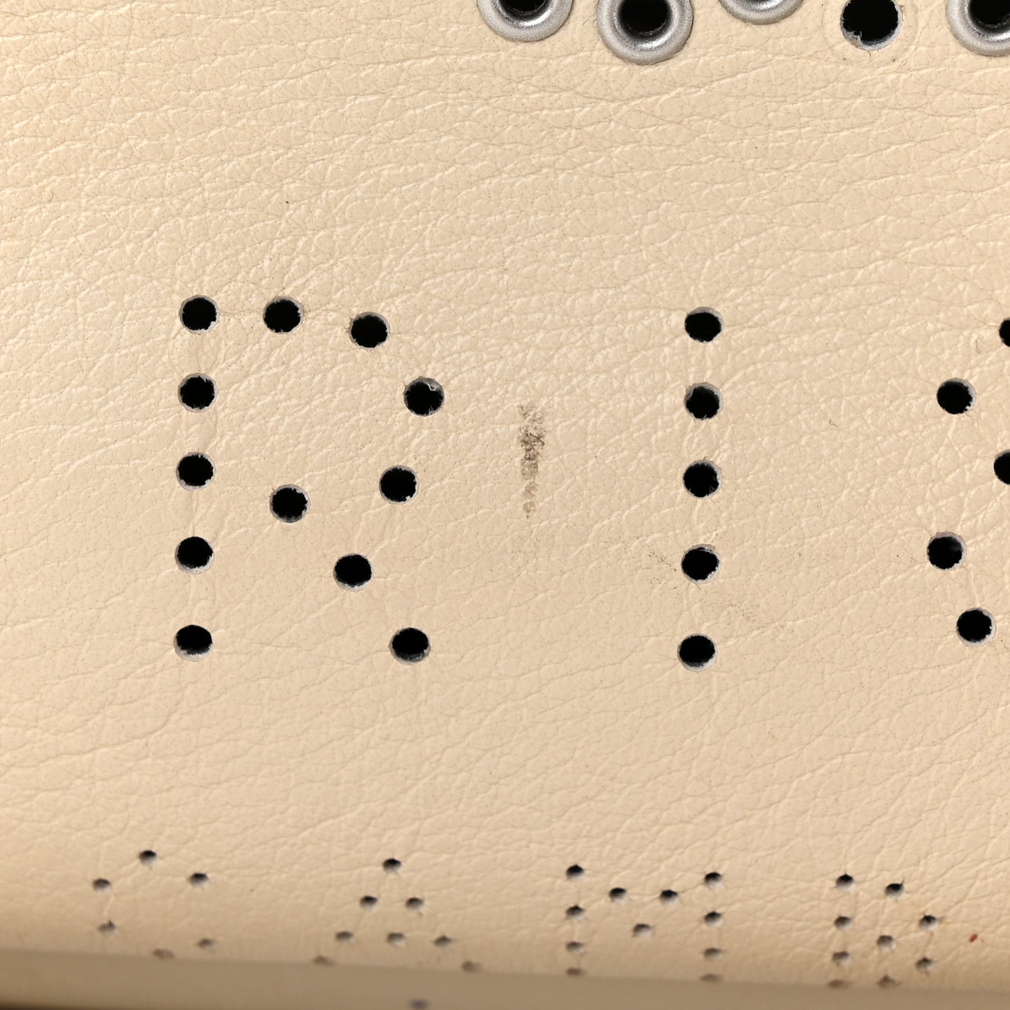 Calfskin Tweed Small Logo Eyelets Shopping Tote Beige