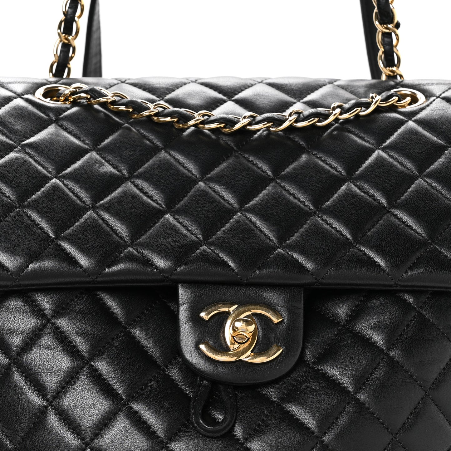 Lambskin Quilted Large Urban Spirit Backpack Black