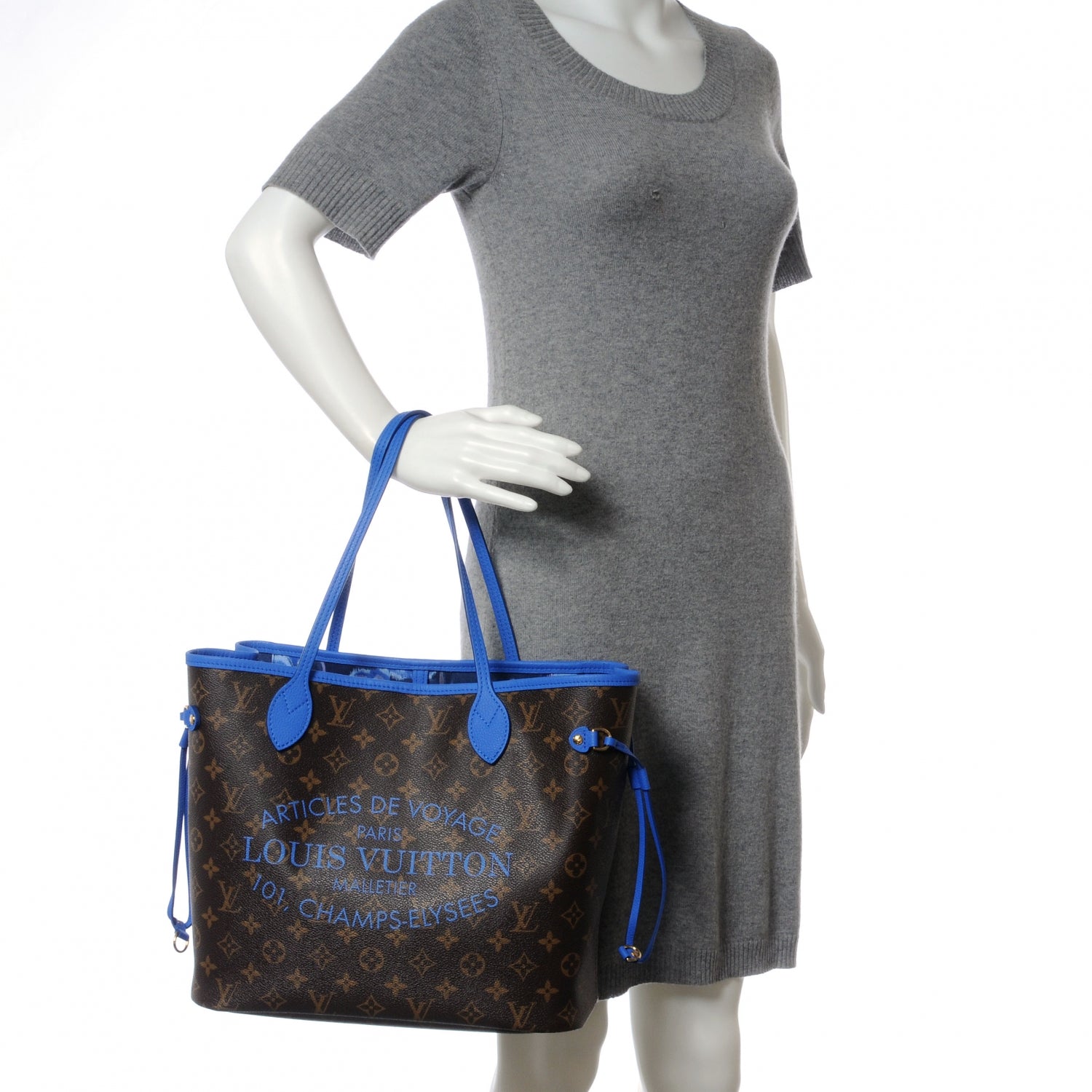 Louis Vuitton Monogram Articles de Voyage Ikat Neverfull MM Grand Blue 2 of 8