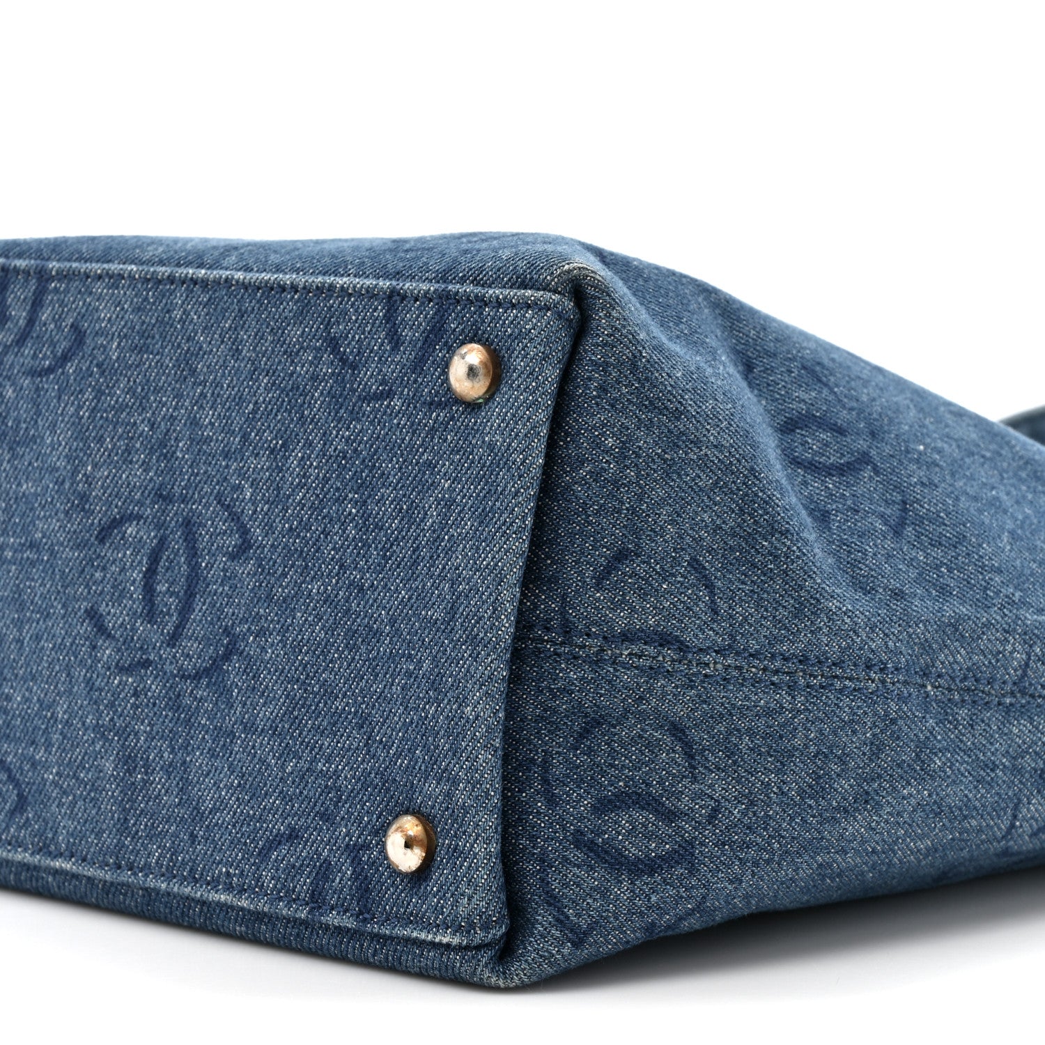 Chanel Denim Large CC Tote Dark Navy Blue 10 of 14