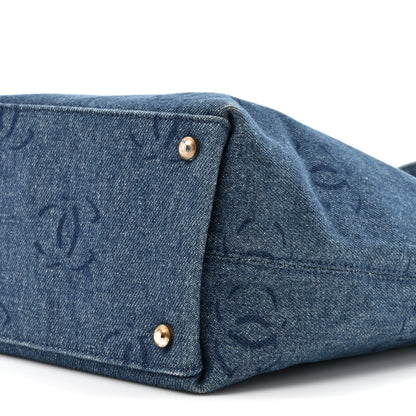 Chanel Denim Large CC Tote Dark Navy Blue 10 of 14