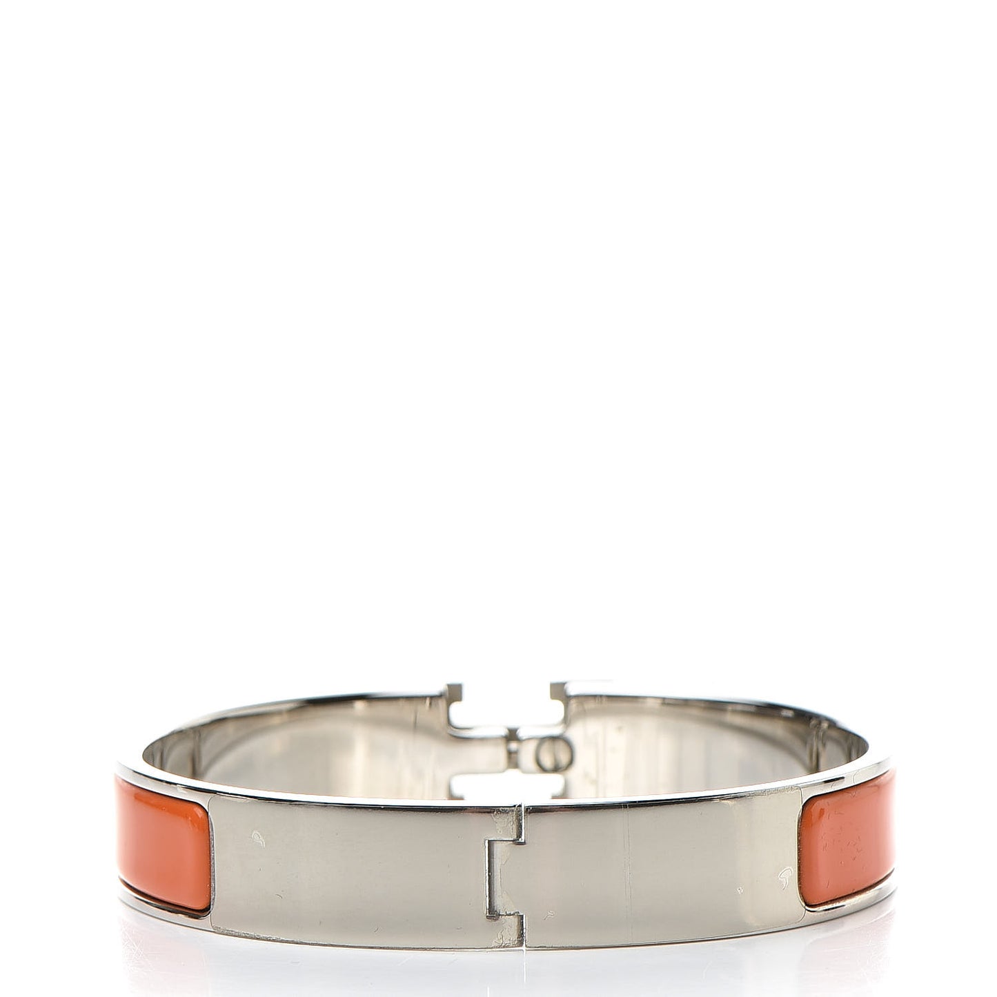 Enamel Narrow Clic Clac H Bracelet GM Orange White