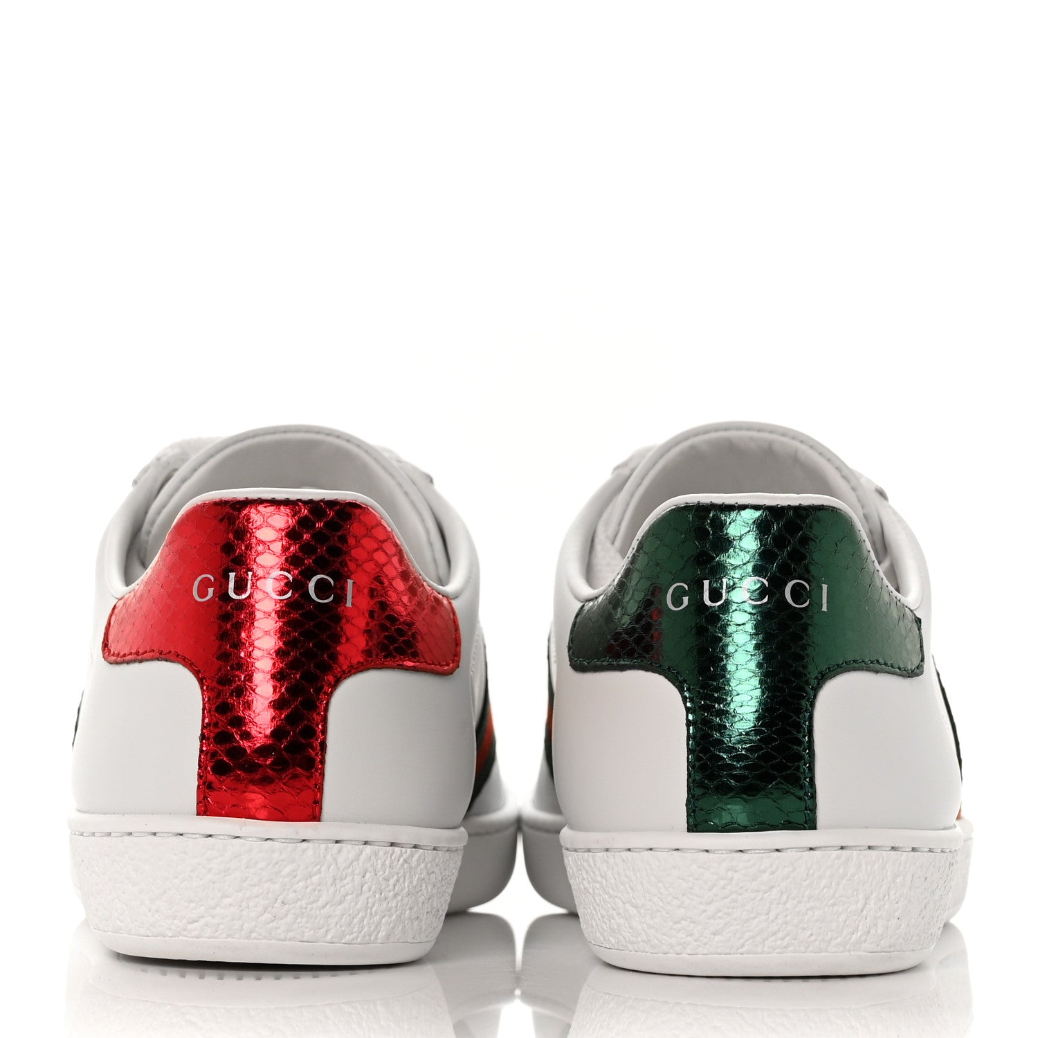 Gucci Calfskin Ayers Bee Embroidered Womens Ace Sneakers 35.5 White Green 5 of 8
