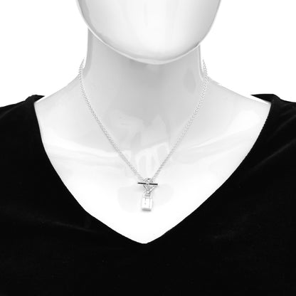 Hermes Sterling Silver Cadenas Kelly Lock Pendant Necklace 2 of 5
