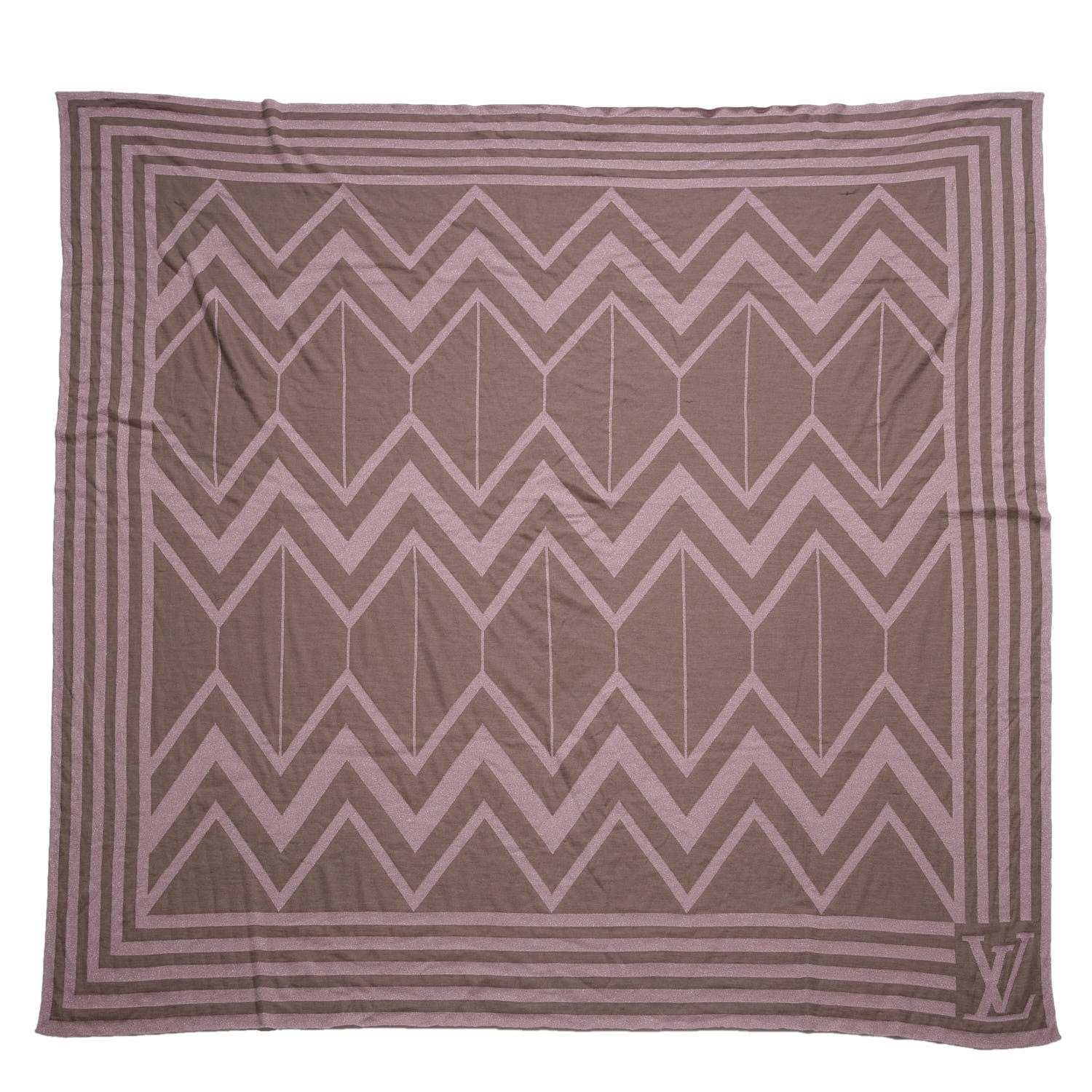 Louis Vuitton Cashmere Silk Shawl Beret Hat Set 3 of 13