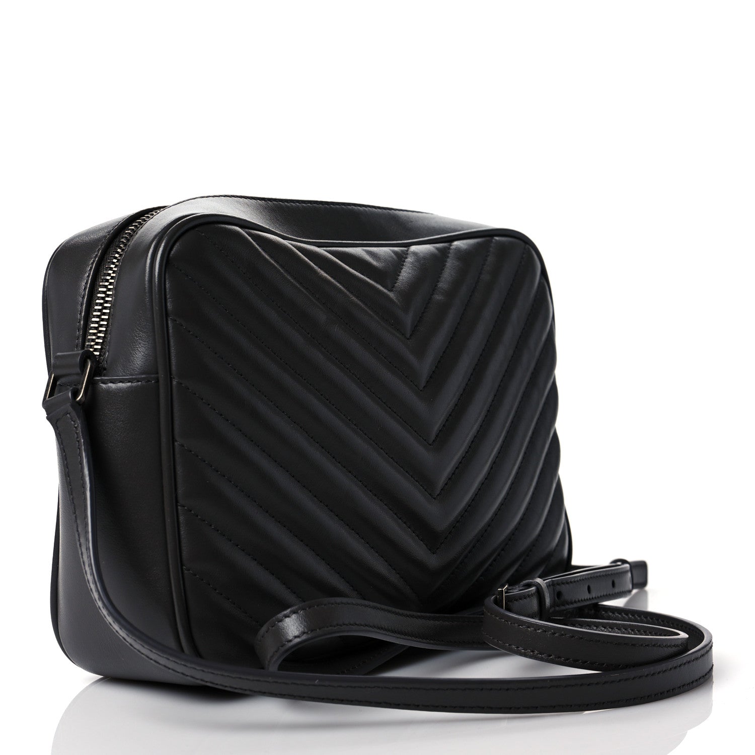 Saint Laurent Calfskin Matelasse Monogram Lou Camera Bag Black 2 of 9