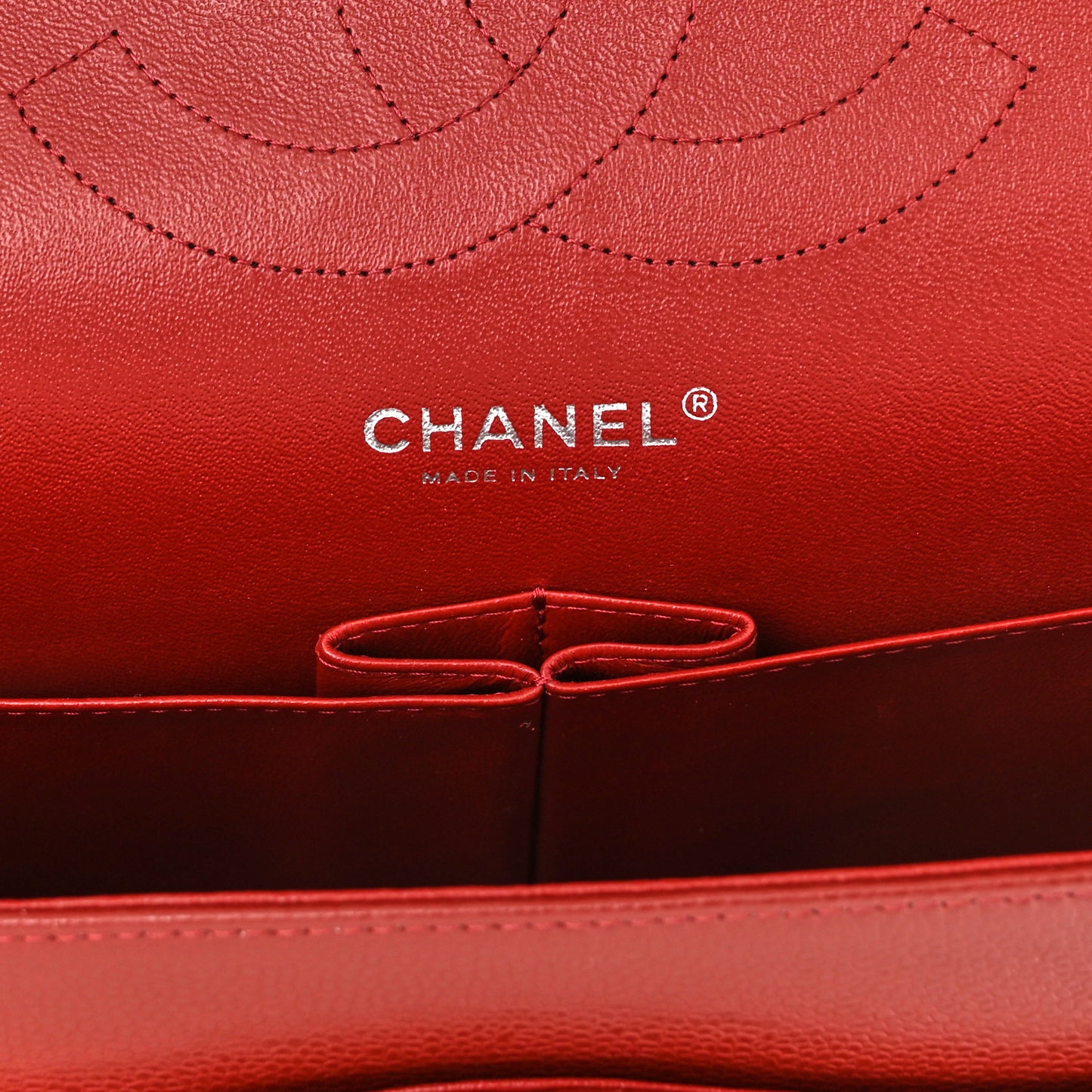 Caviar Quilted Jumbo Double Flap Dark Red