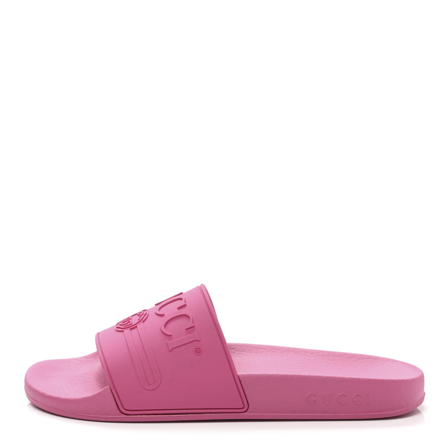 Gucci Rubber Womens Logo Slide Sandals 38 Fuchsia 1 of 10