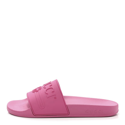 Gucci Rubber Womens Logo Slide Sandals 38 Fuchsia 1 of 10