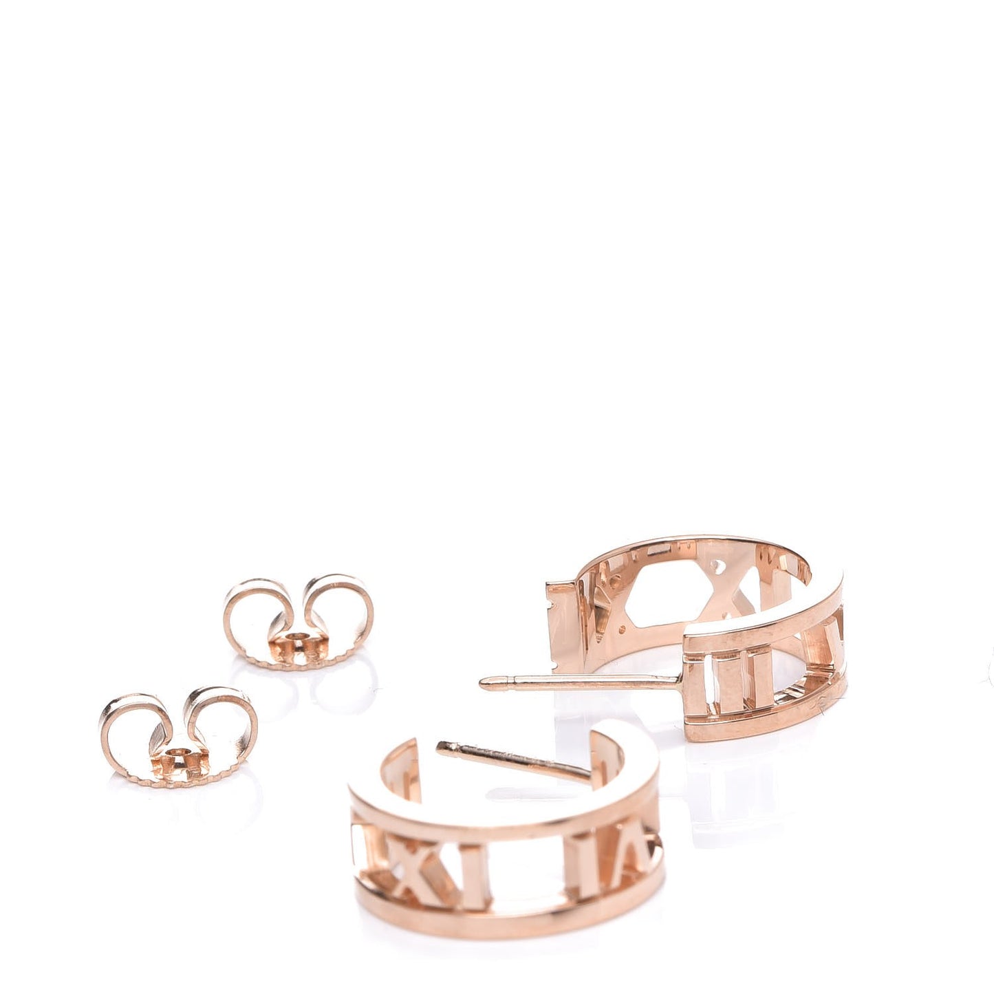 18K Rose Gold Mini Atlas Hoop Earrings