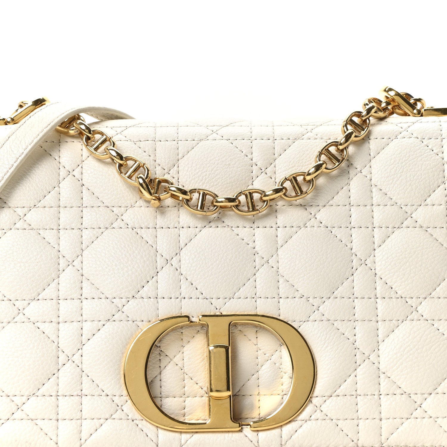 Christian Dior Supple Calfskin Cannage Medium Caro Bag Ivory 8 of 10