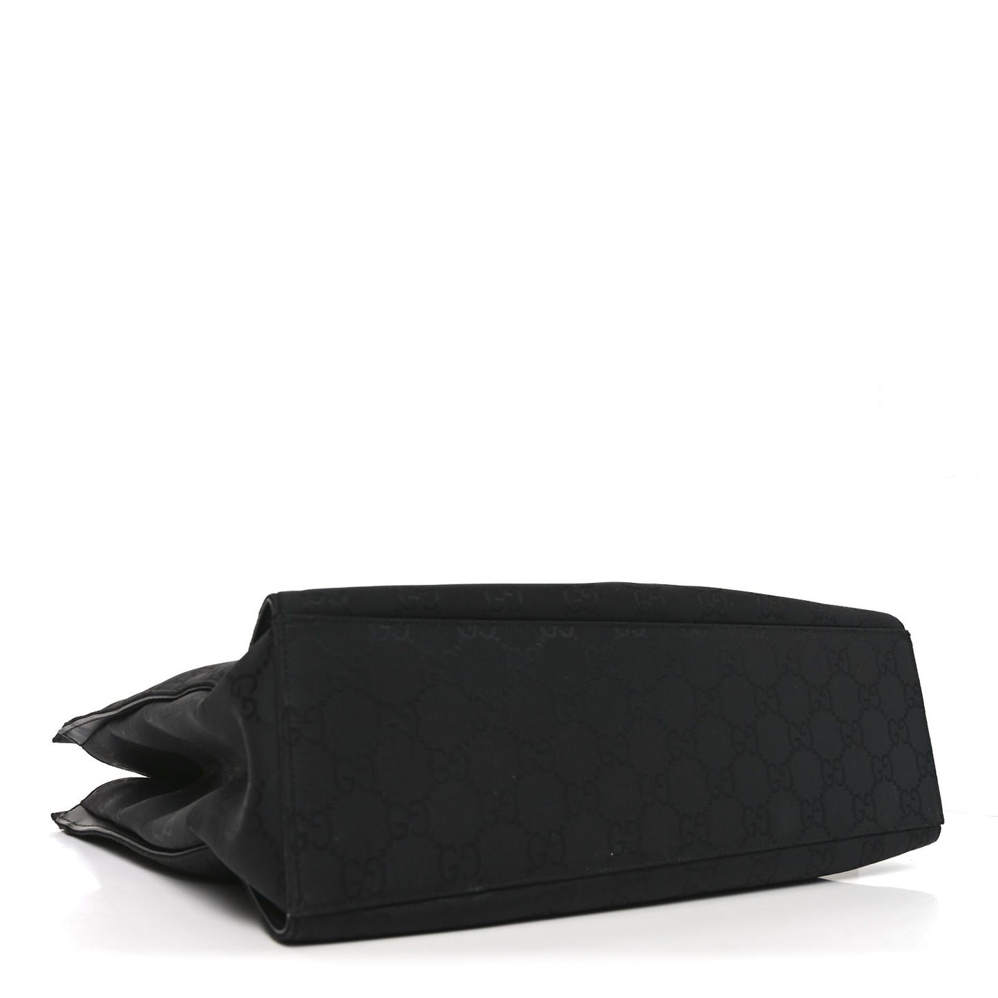 Nylon Monogram Large Bamboo Shopper Tote Black