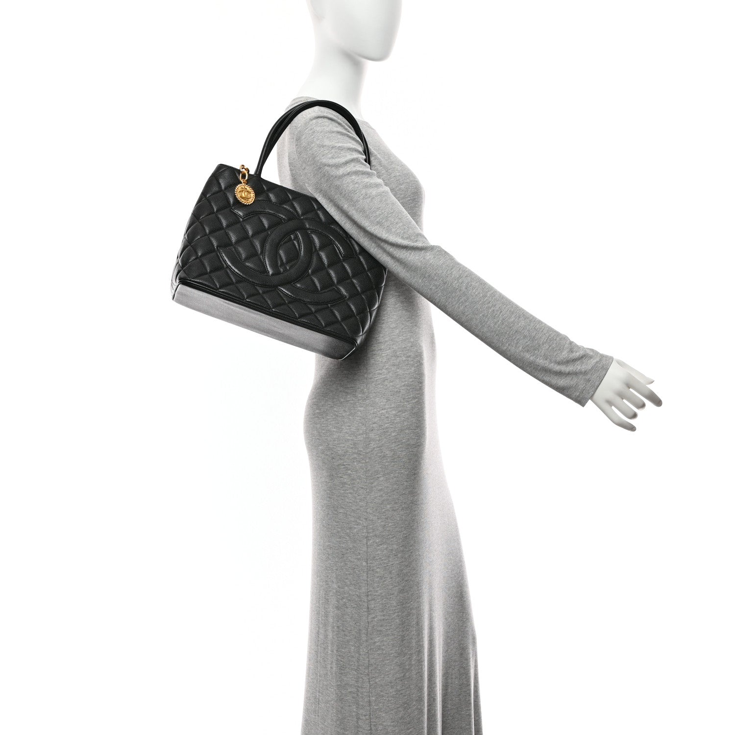 Chanel Caviar Quilted Medallion Tote Black 2 of 10