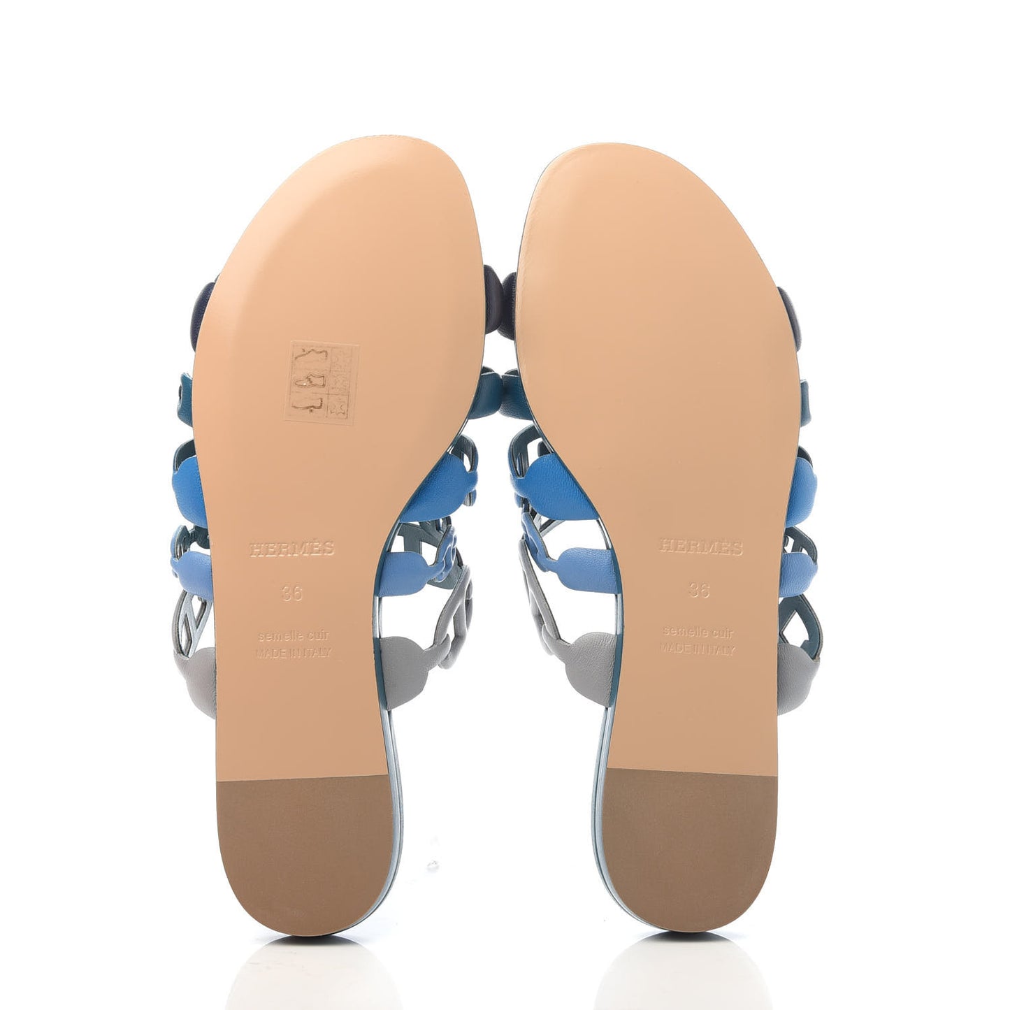 Nappa Thalassa Sandals 36 Multicolor Bleu Velvet