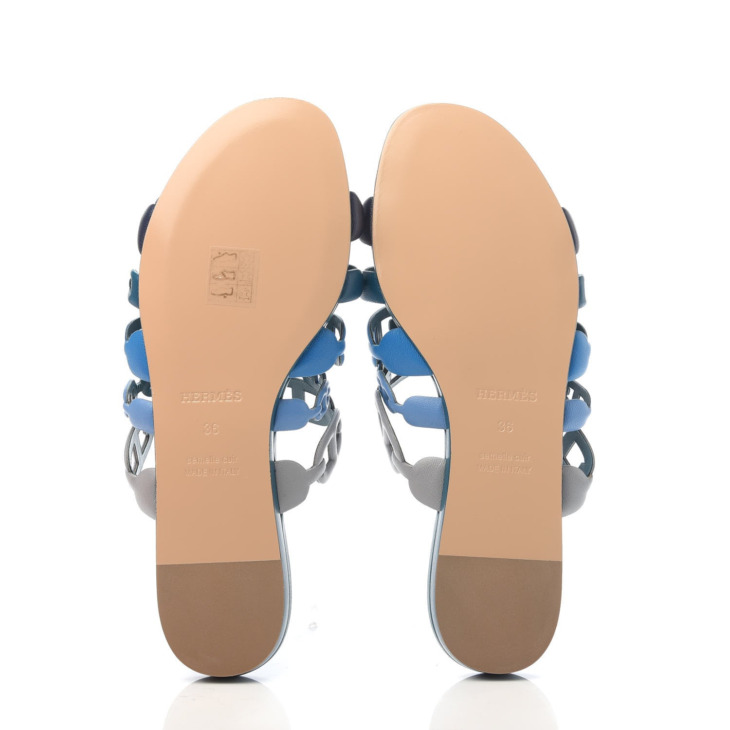 Hermes Nappa Thalassa Sandals 36 Multicolor Bleu Velvet 5 of 8