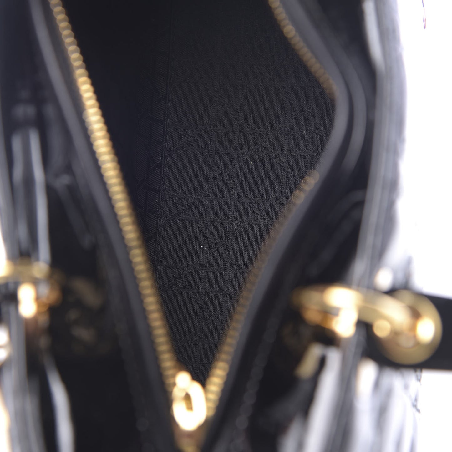Patent Cannage Medium Lady Dior Black