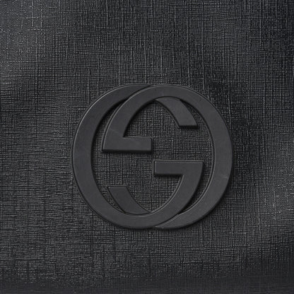 Gucci Coated Canvas Interlocking G Double Buckle Backpack Black 10 of 13