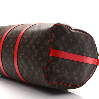 Louis Vuitton Calfskin Monogram Keepall Bandouliere 50 Coquelicot 9 of 9