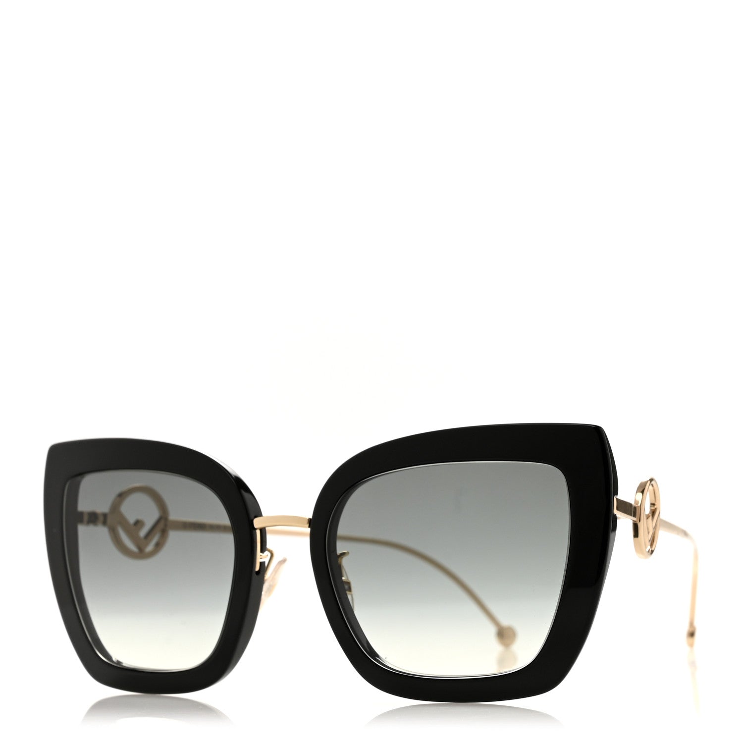 Fendi Acetate Metal F is Fendi Square Cat Eye Sunglasses FF 0424/F/S Black 1 of 7